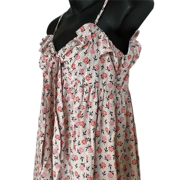 Capulet Revolve Josette Floral Ruffled Neckline Spaghetti Strap Dress Size Small - Picture 3 of 7